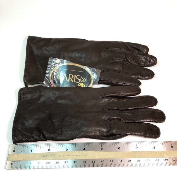 Aris brown leather gloves with white lining - Picture 6 of 7